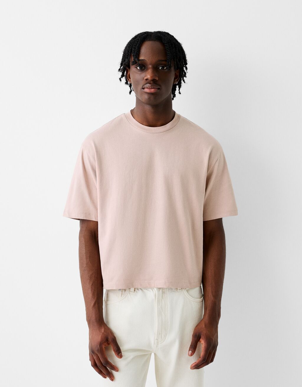 Boxy fit cropped short sleeve T-shirt - T-shirts - Men | Bershka