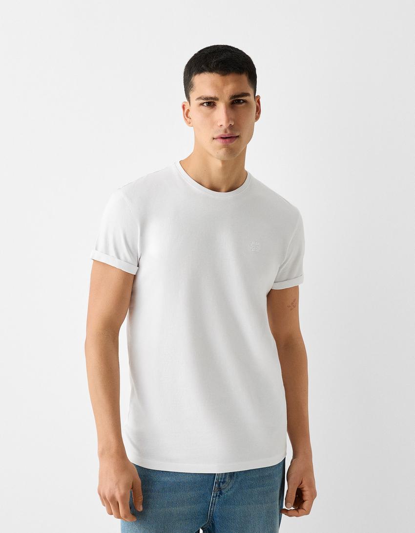 T-shirt manches courtes muscle fit-Blanc-0