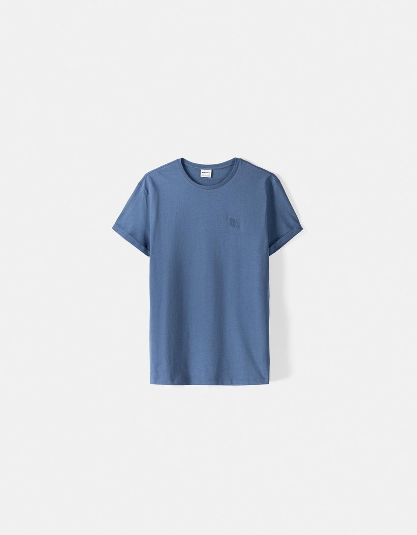 T-shirt manches courtes muscle fit-Bleu-4