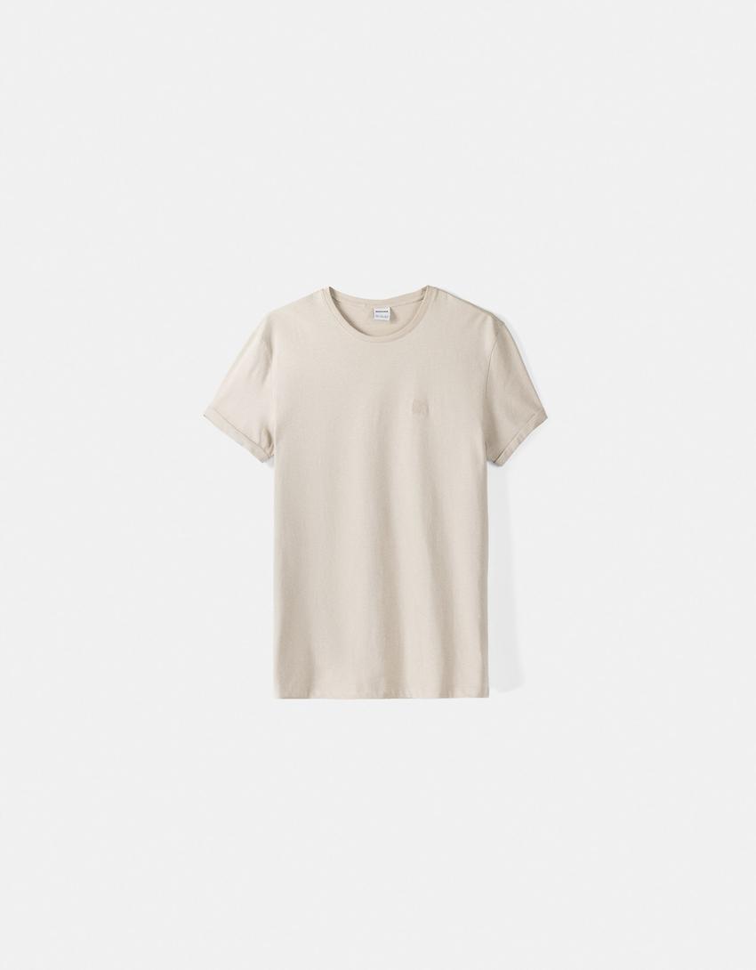 T-shirt manches courtes muscle fit-Camel-4