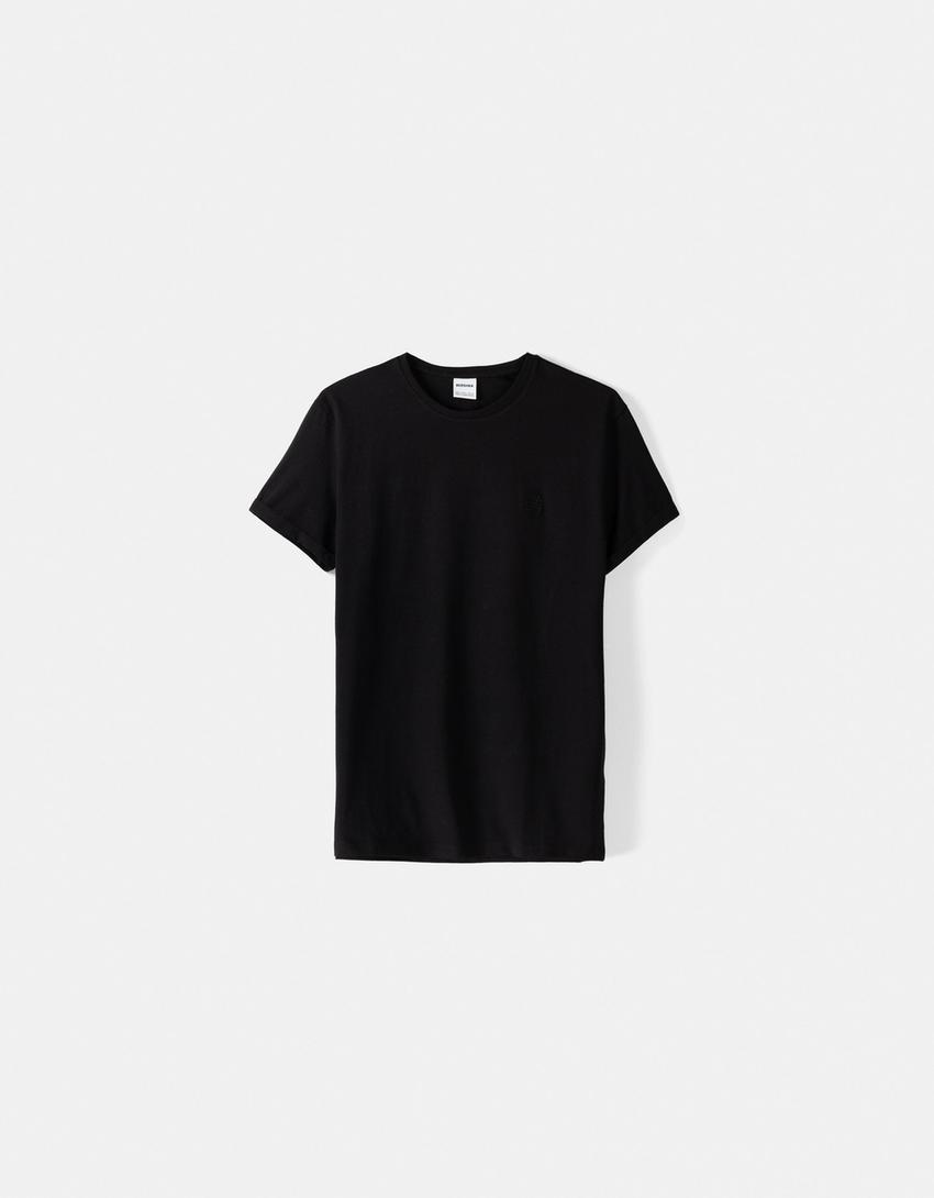 T-shirt de manga curta muscle fit-Preto-4