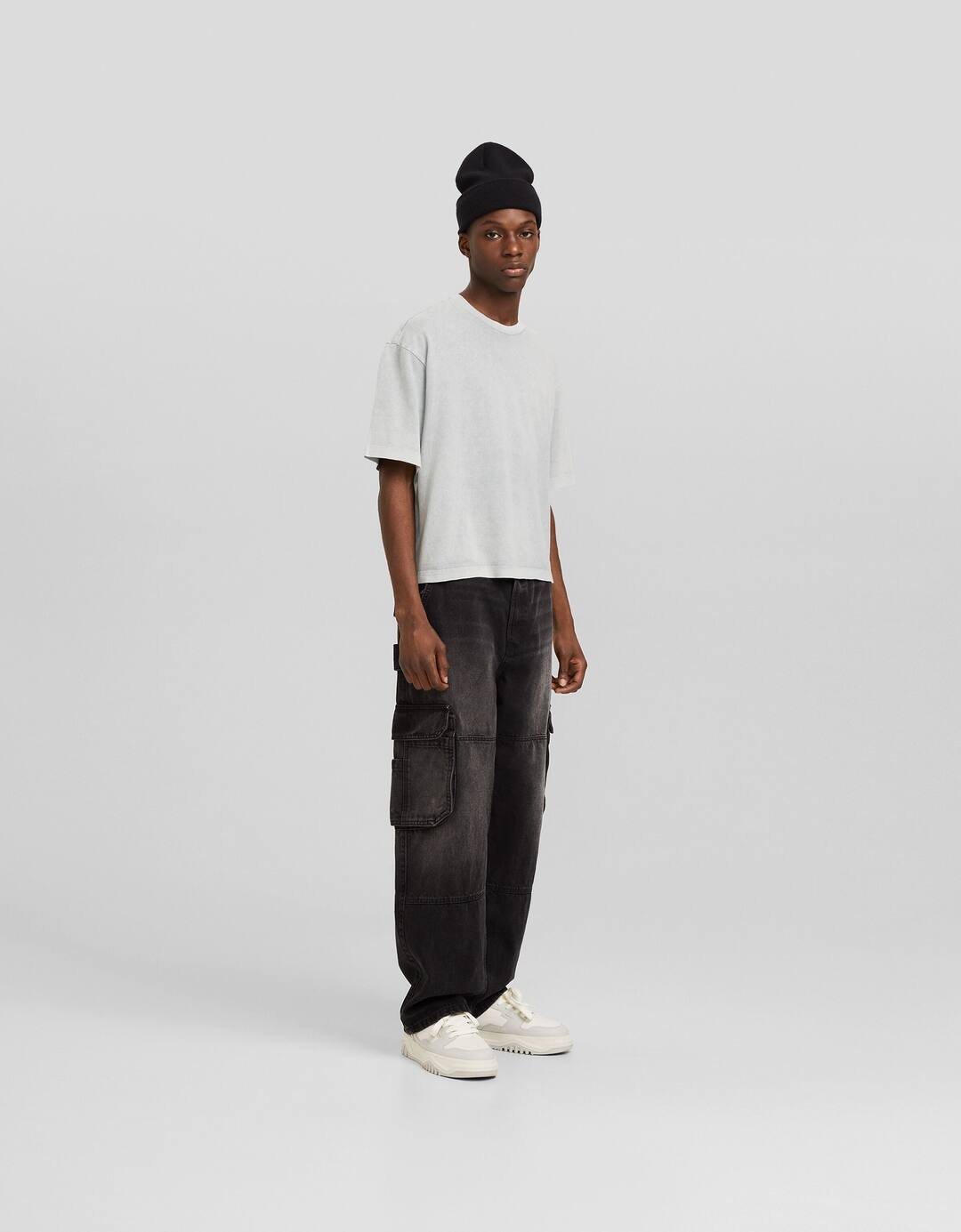 Short sleeve faded cropped boxy fit T-shirt
