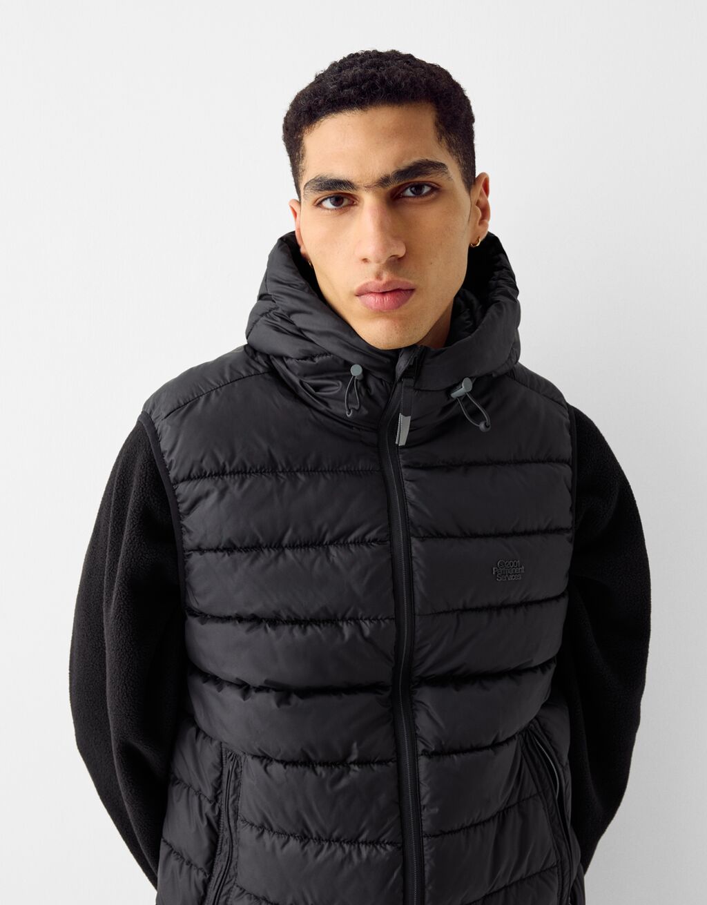 Lightweight puffer gilet with hood Men Bershka