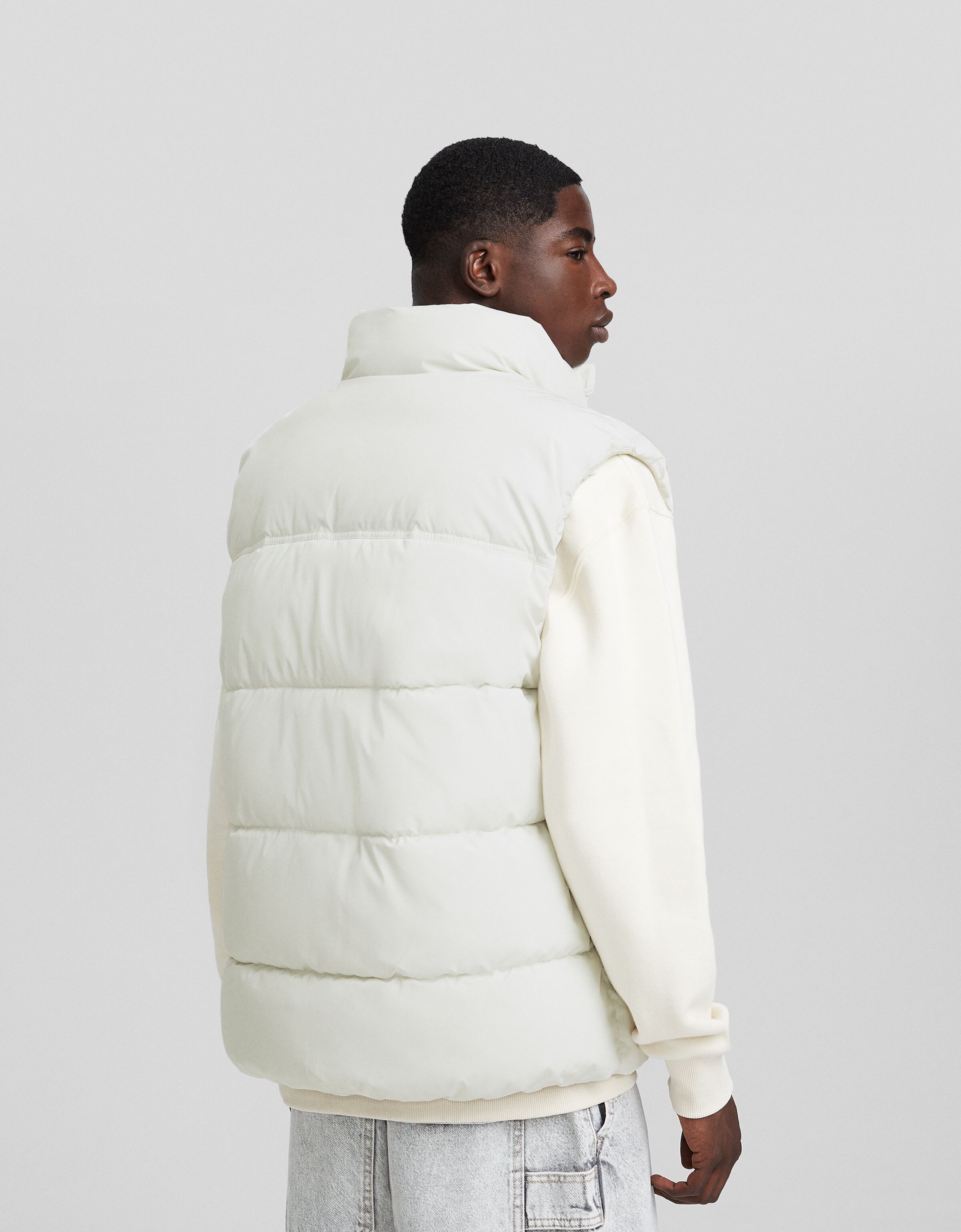 Mens white puffer vest sale