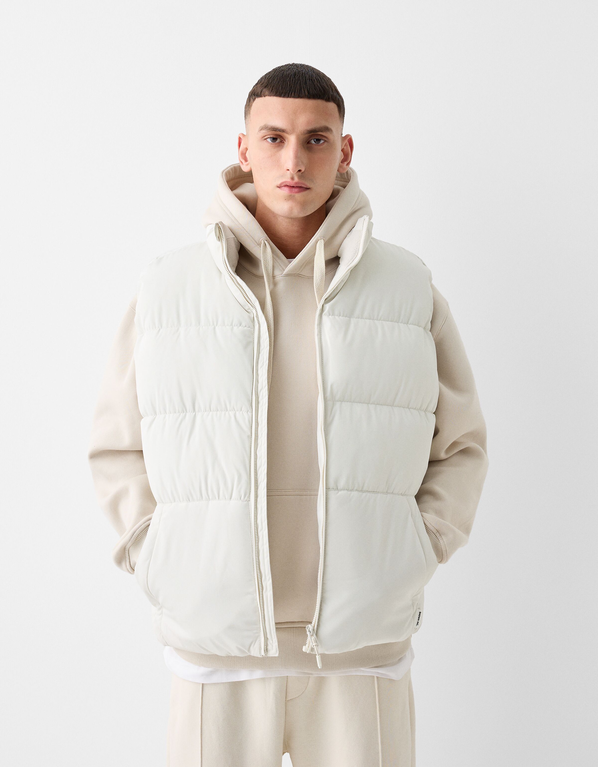 Men white puffer clearance vest