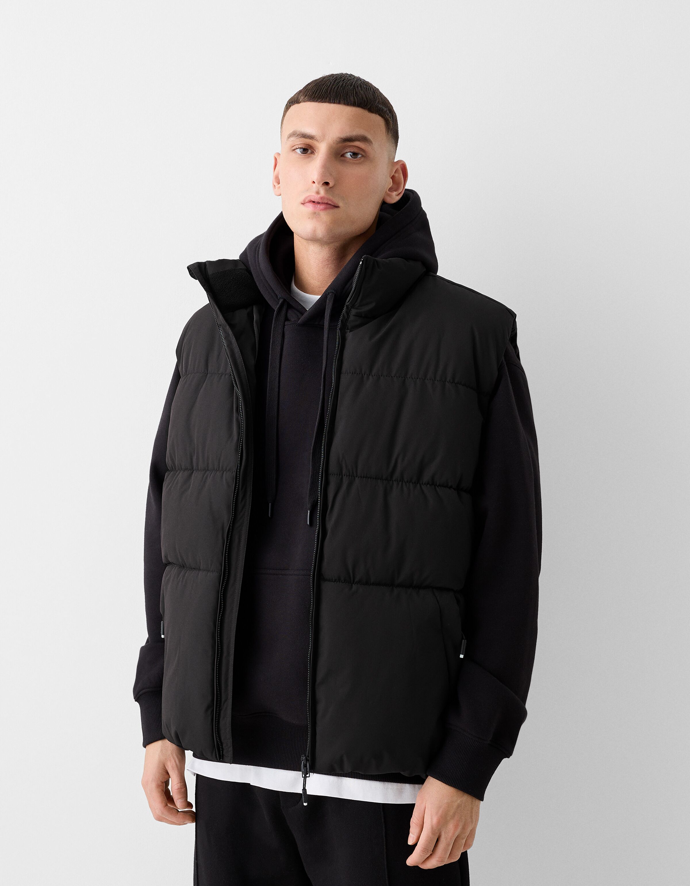 Mens black shop puffer gilet