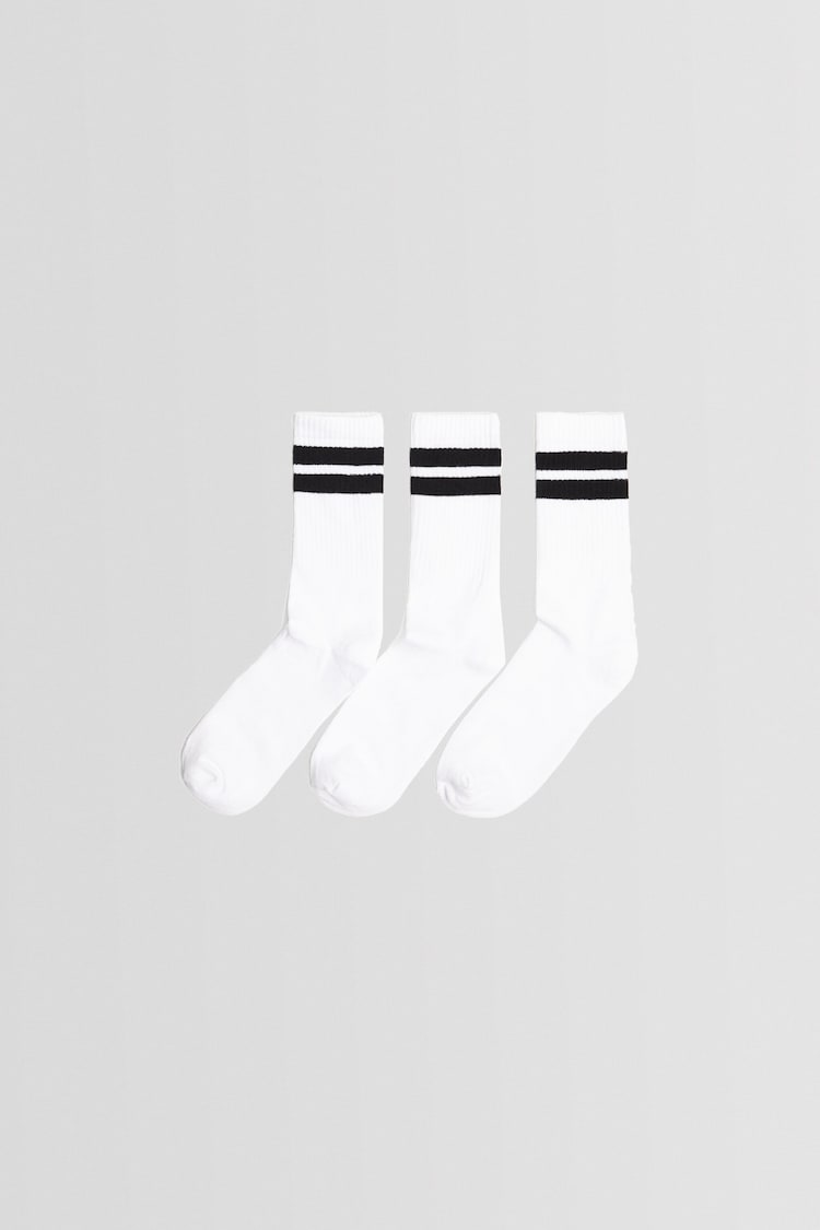 Комплект от 3 чифта чорапи с райе