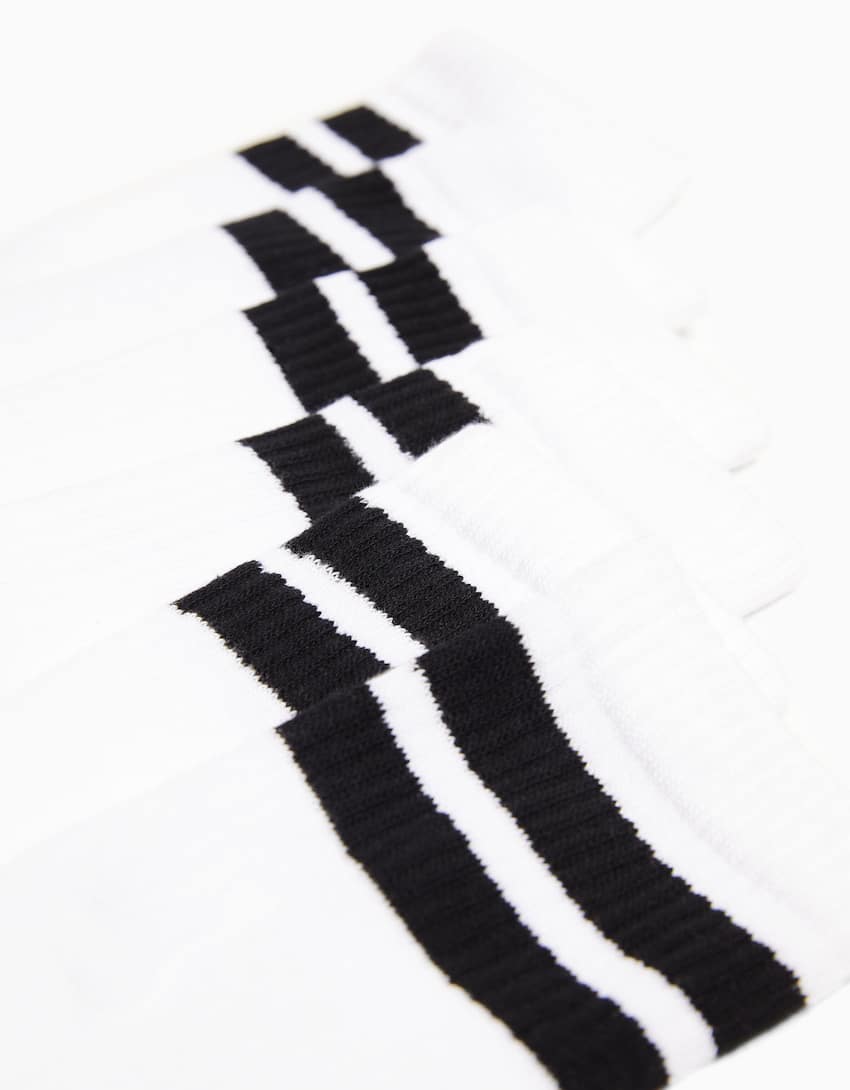 3-pack of stripe socks-White-2