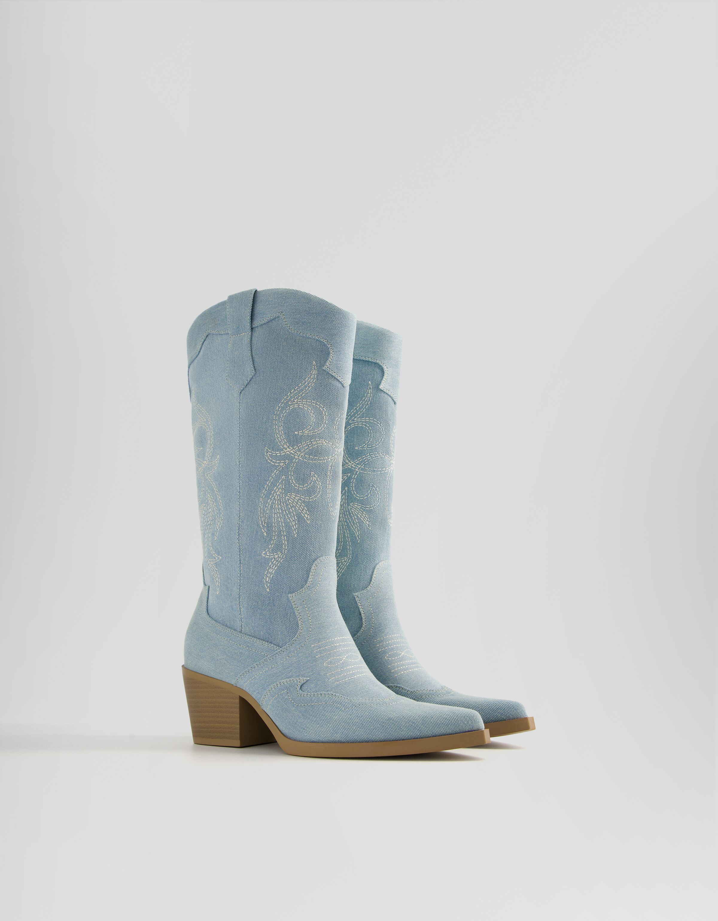 Botas tac n cowboy denim Zapatos Mujer Bershka