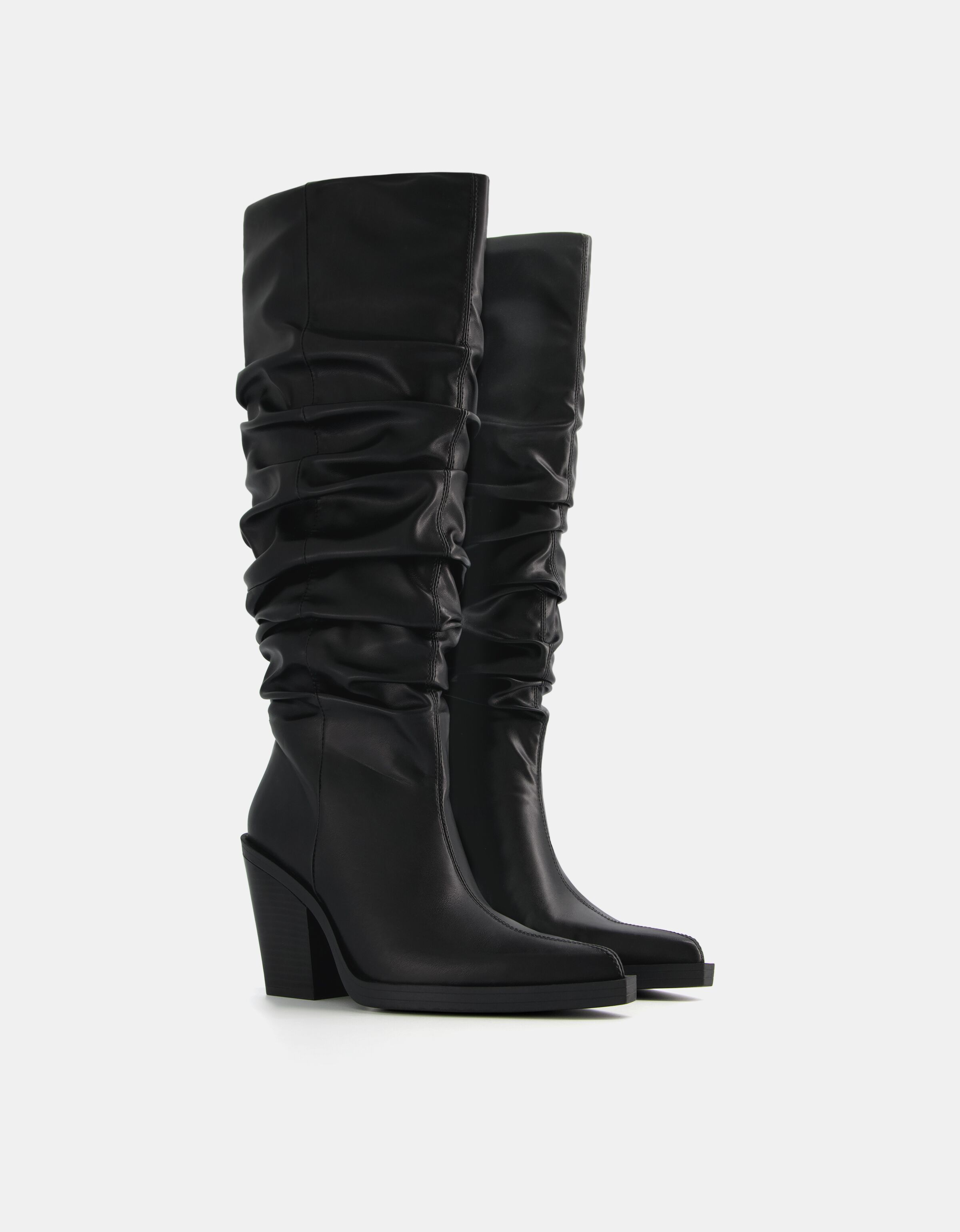 Black Faux Leather Square Toe Ankle Boot with Zipper Miley – Aerosoles