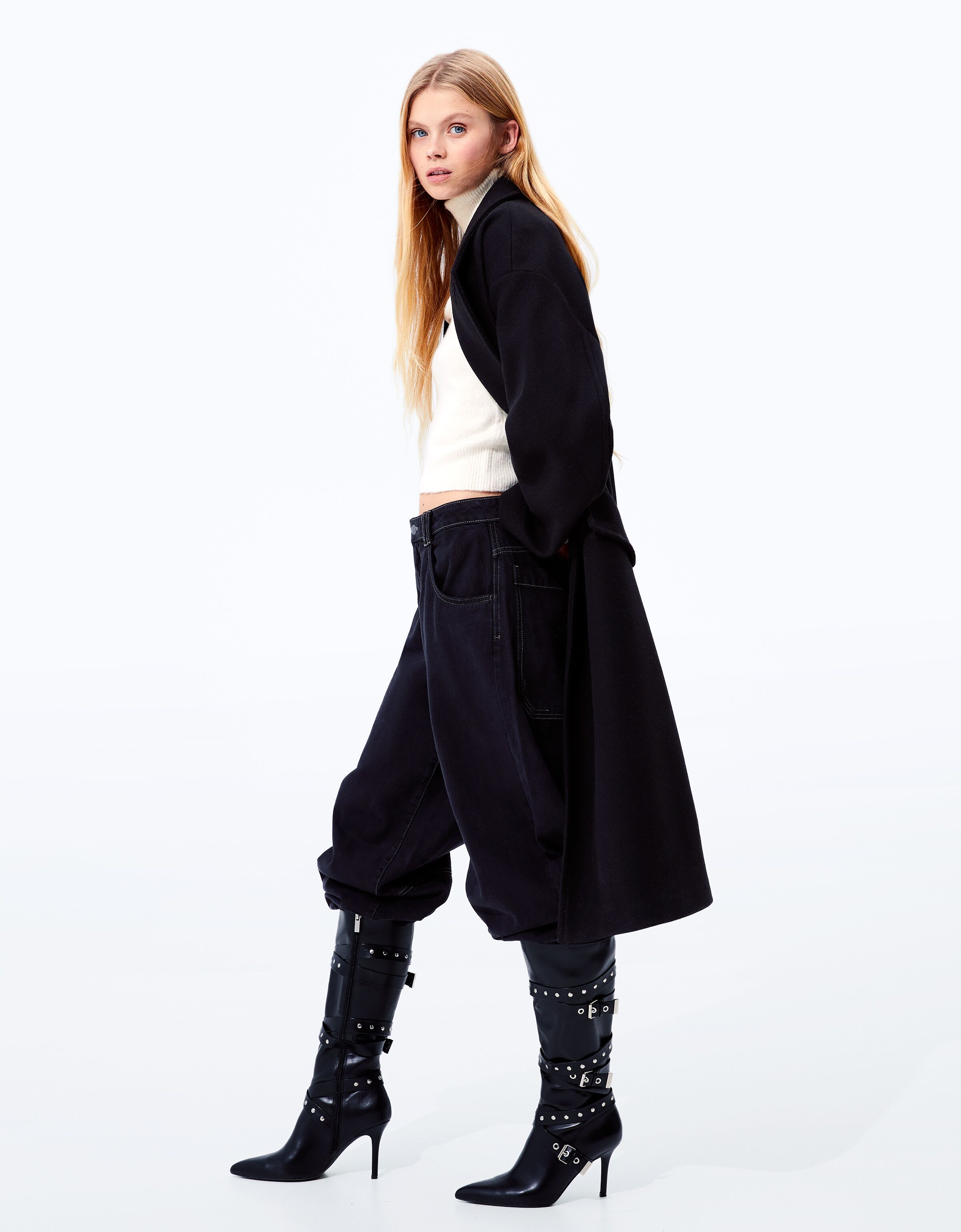 Leather biker ankle clearance boots with bejewelled straps