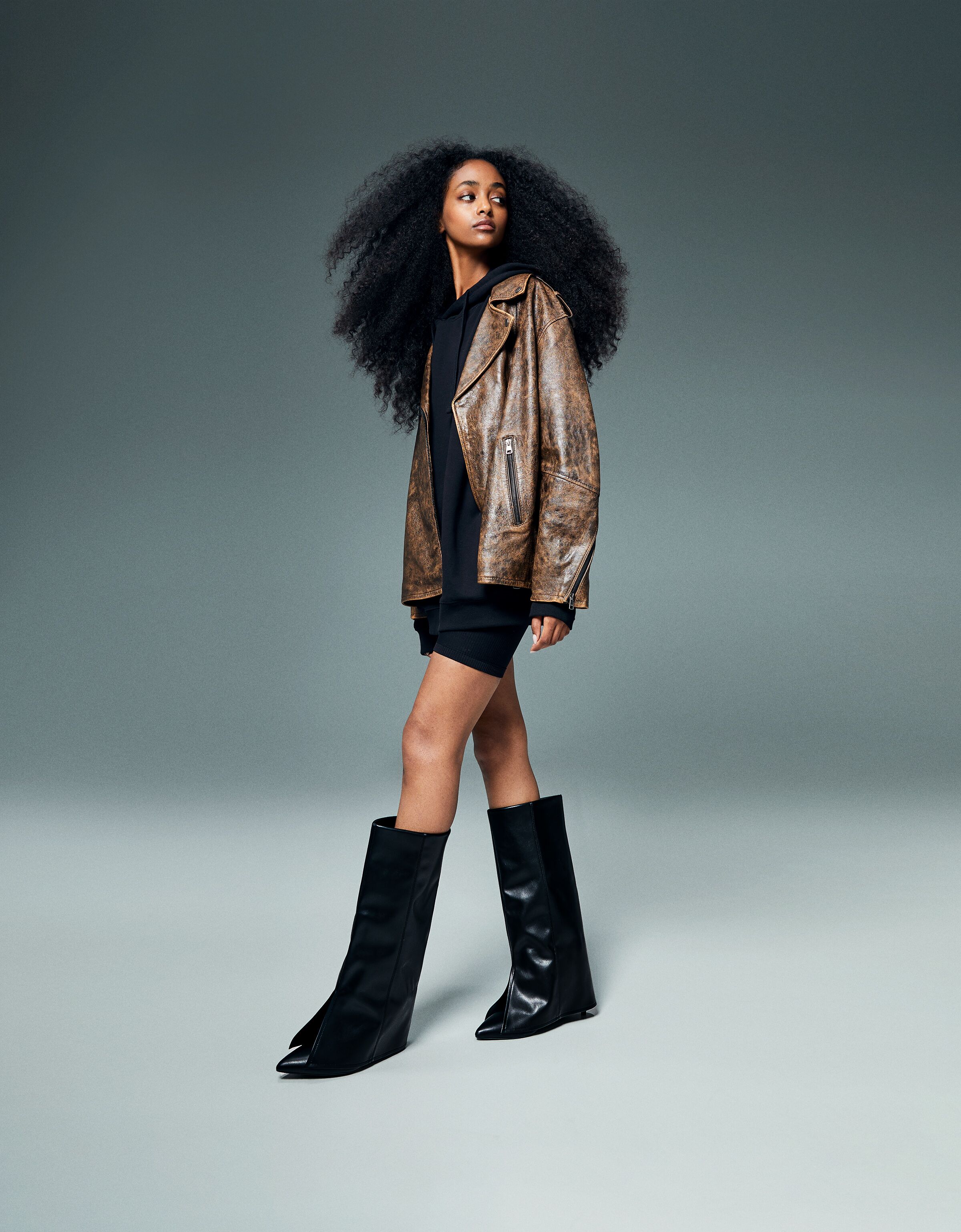 Botas negras plataforma clearance bershka