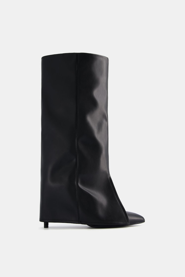 Fold-over high-heel boots