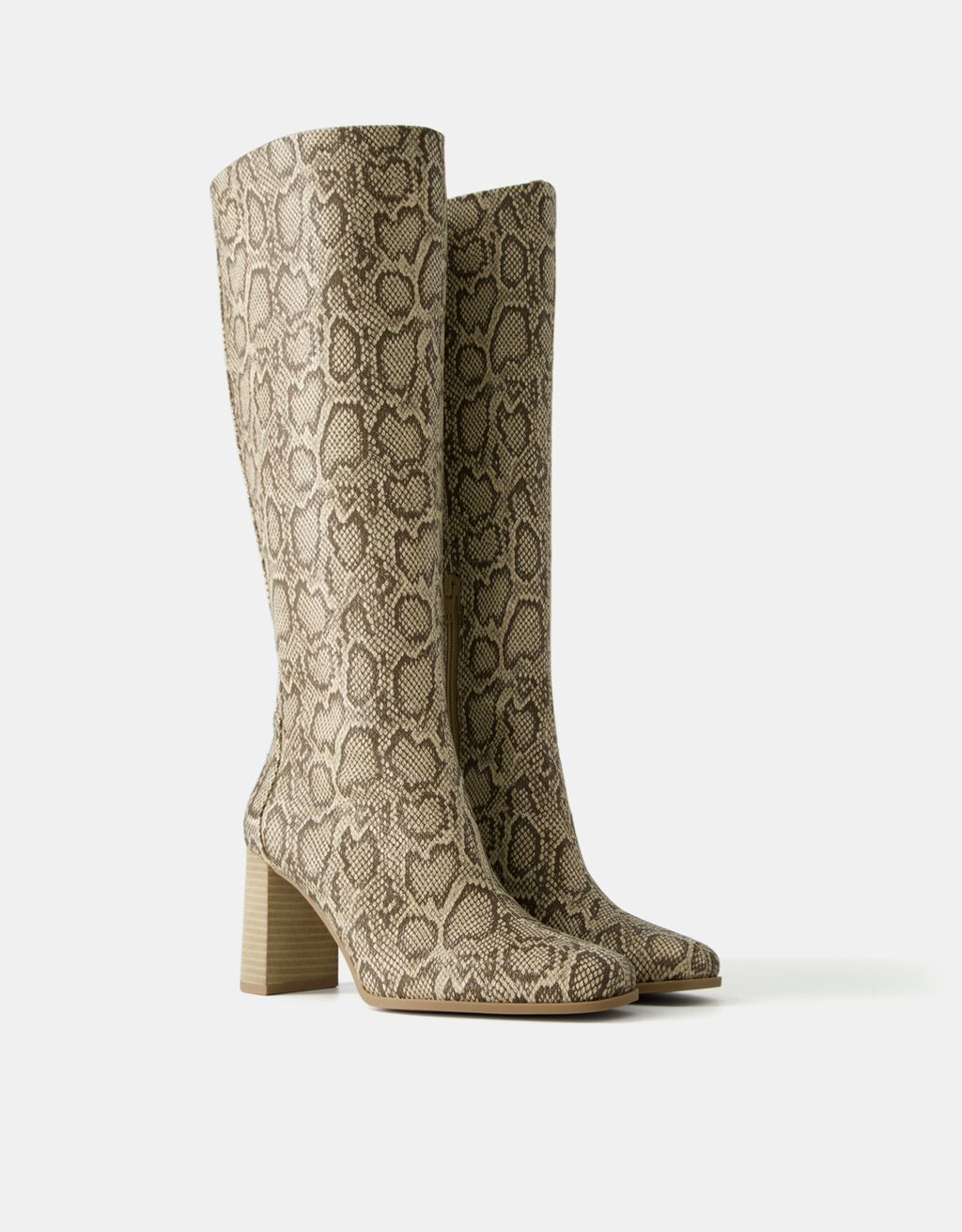 Snakeskin block heel boots cheap