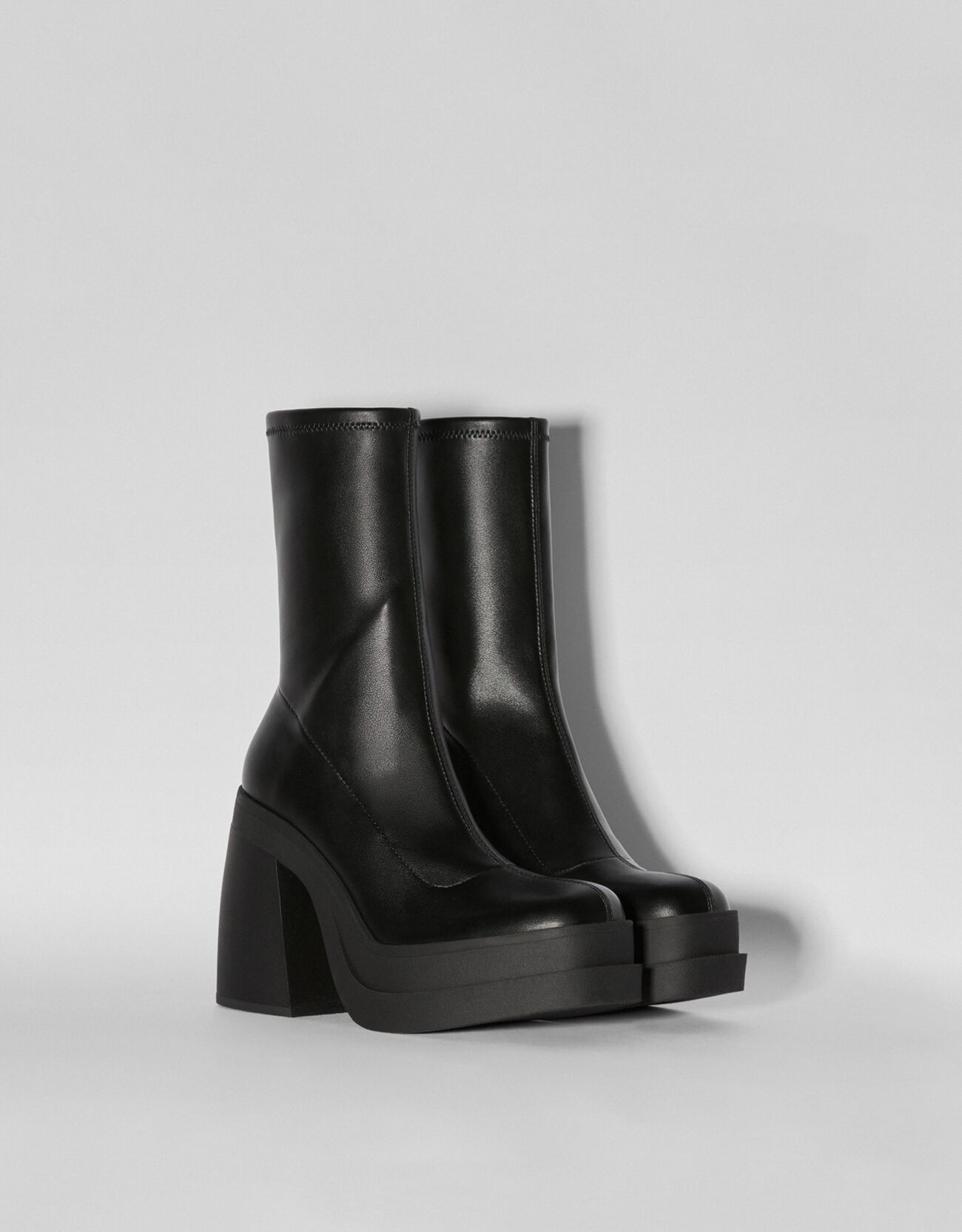Fitted high heel platform ankle boots Shoes Women Bershka