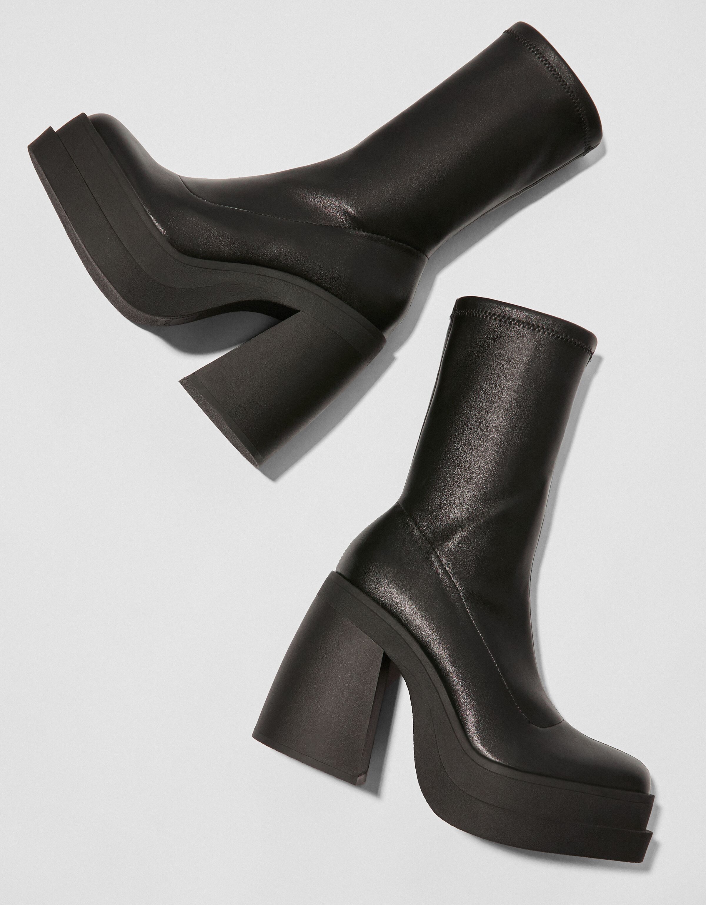 Bershka black sales ankle boots