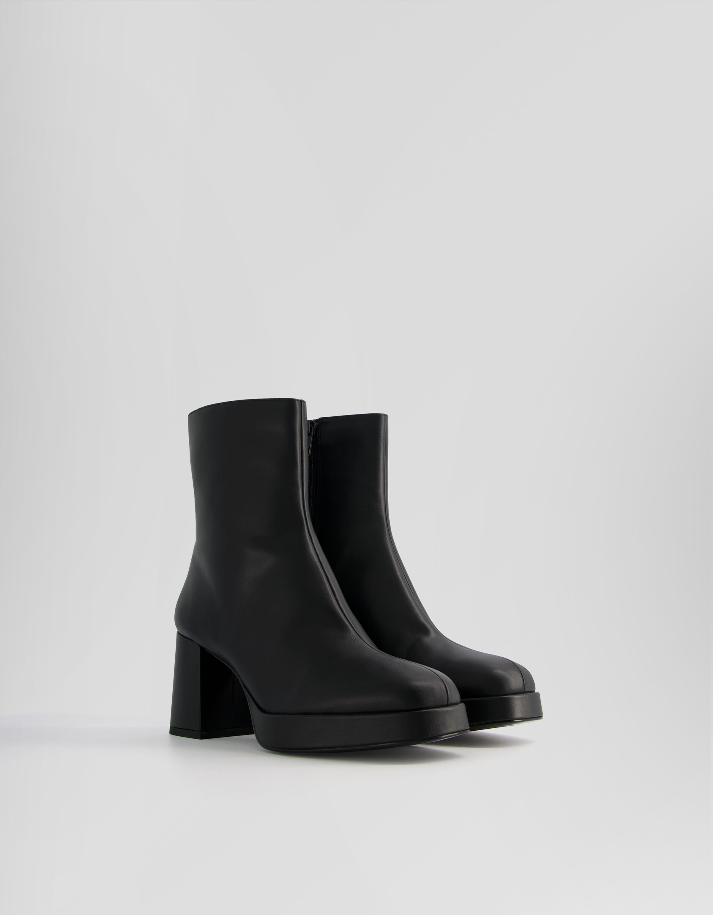 Mini platform block heel ankle boots - Shoes - Women | Bershka