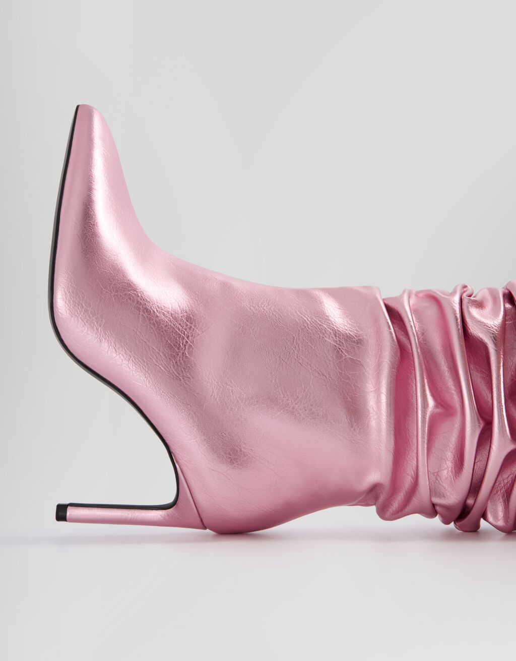 Metallic slouchy ankle boots-Pink-3
