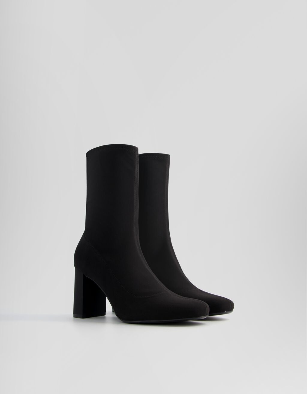 Bottines moulantes talon midi-Noir-2