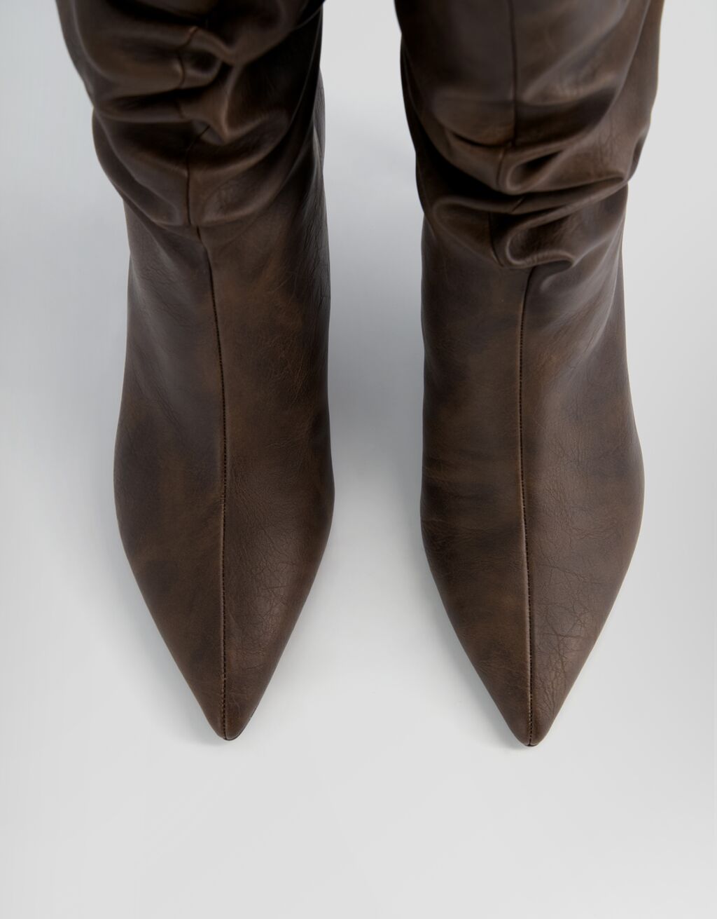 Bol model stiletto topuklu bilekte bot-Kahverengi-3