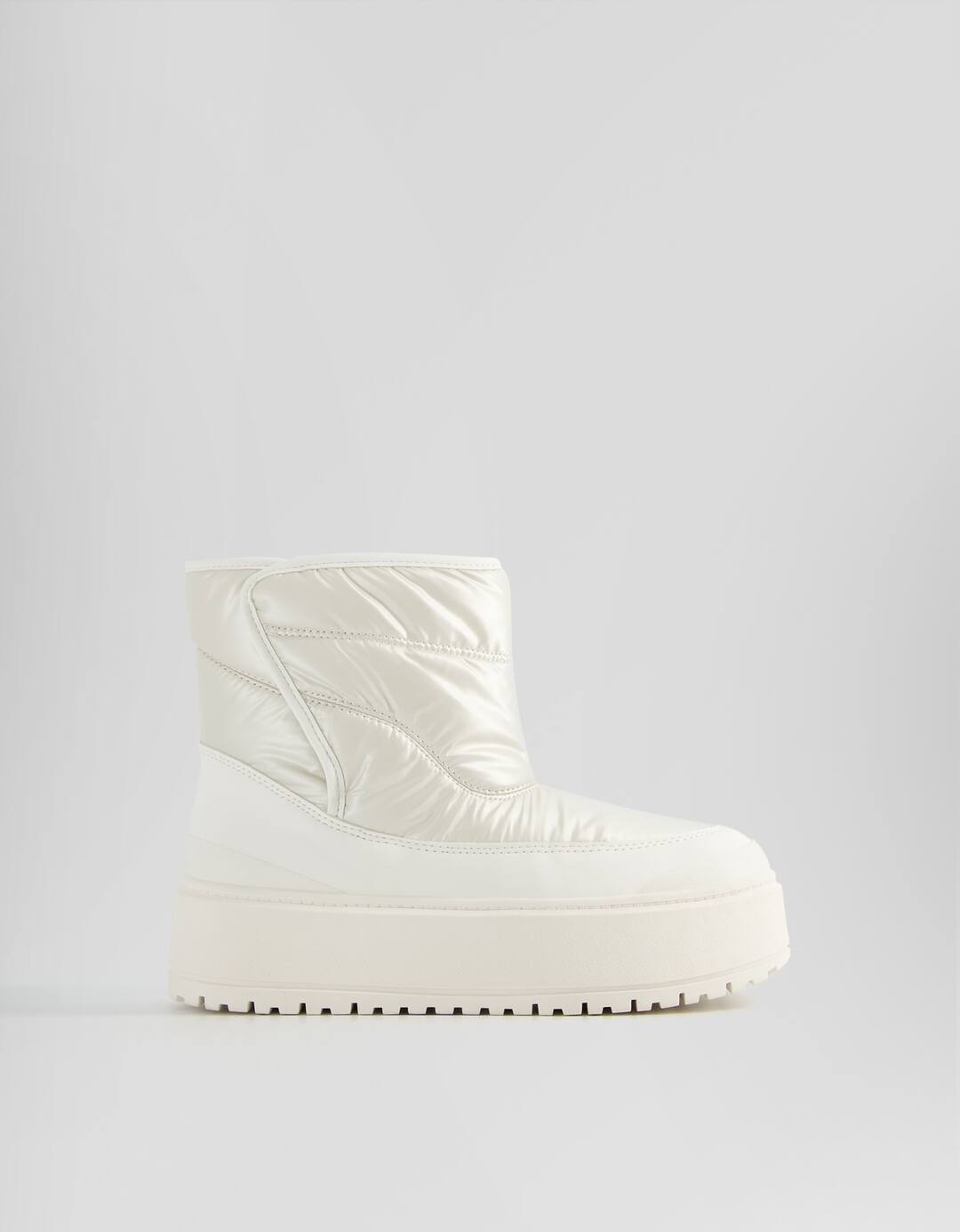 Padded platform ankle boots