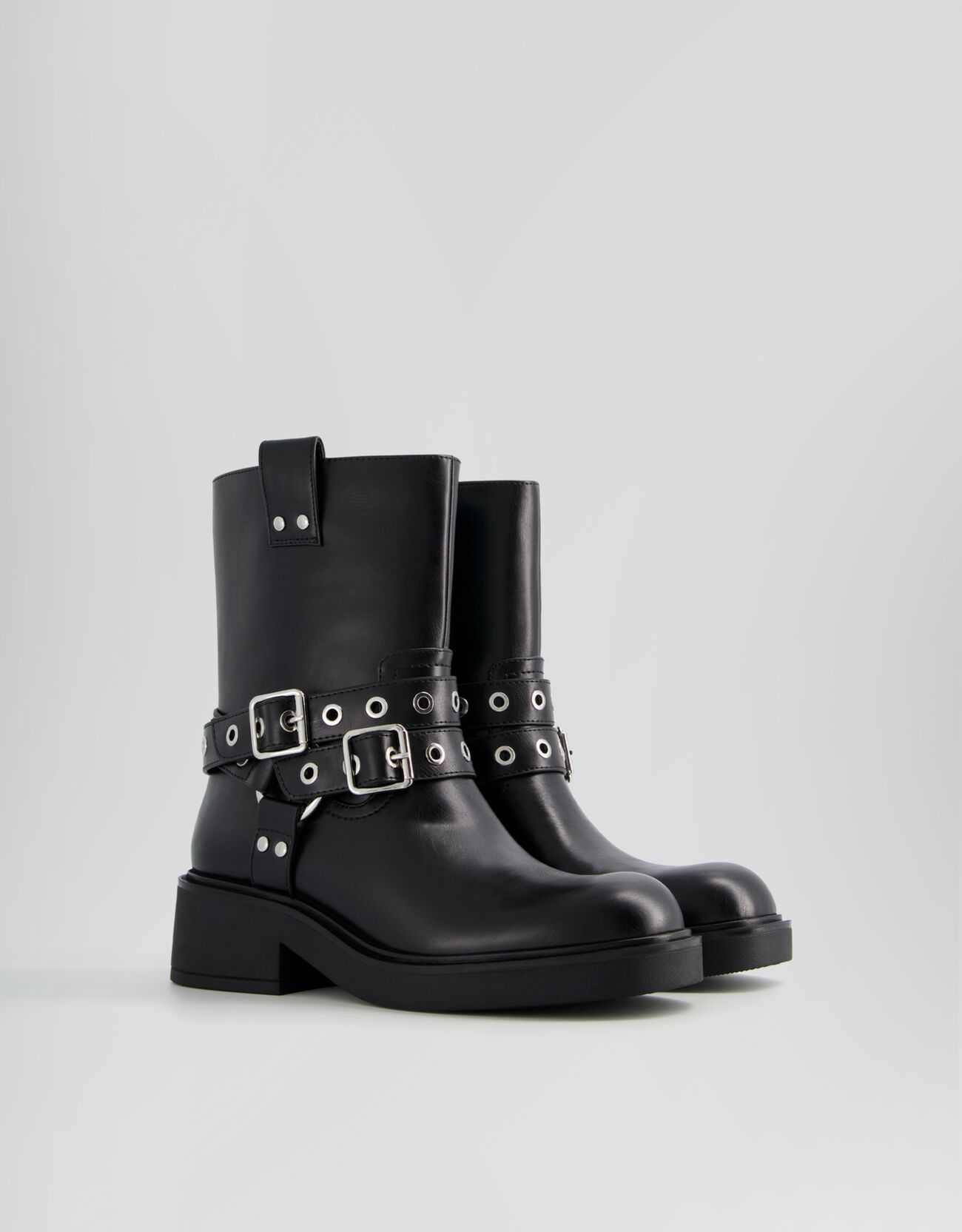 Biker ankle boots with buckle details Boots and Ankle Boots