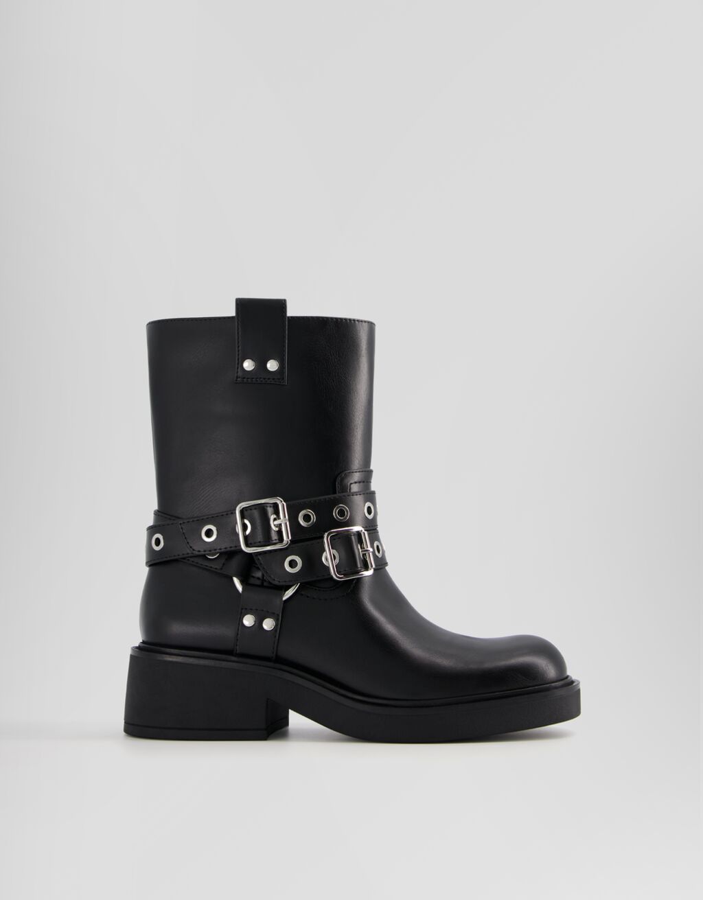 Biker ankle boots with buckle details