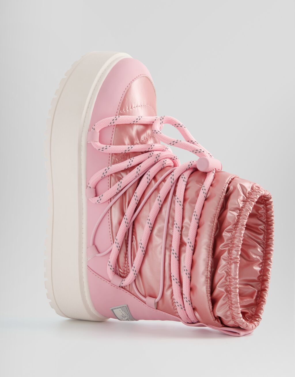 Botins plataforma acolchoados pormenores atacadores-Rosa-3