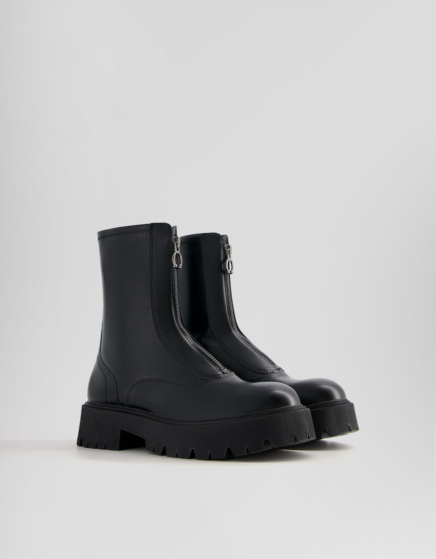 bottines bershka fermeture éclair