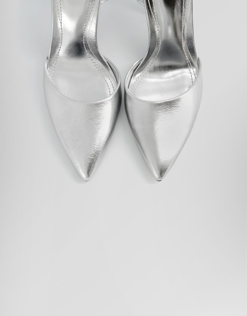 Metallic lace-up high-heel shoes - Women | Bershka