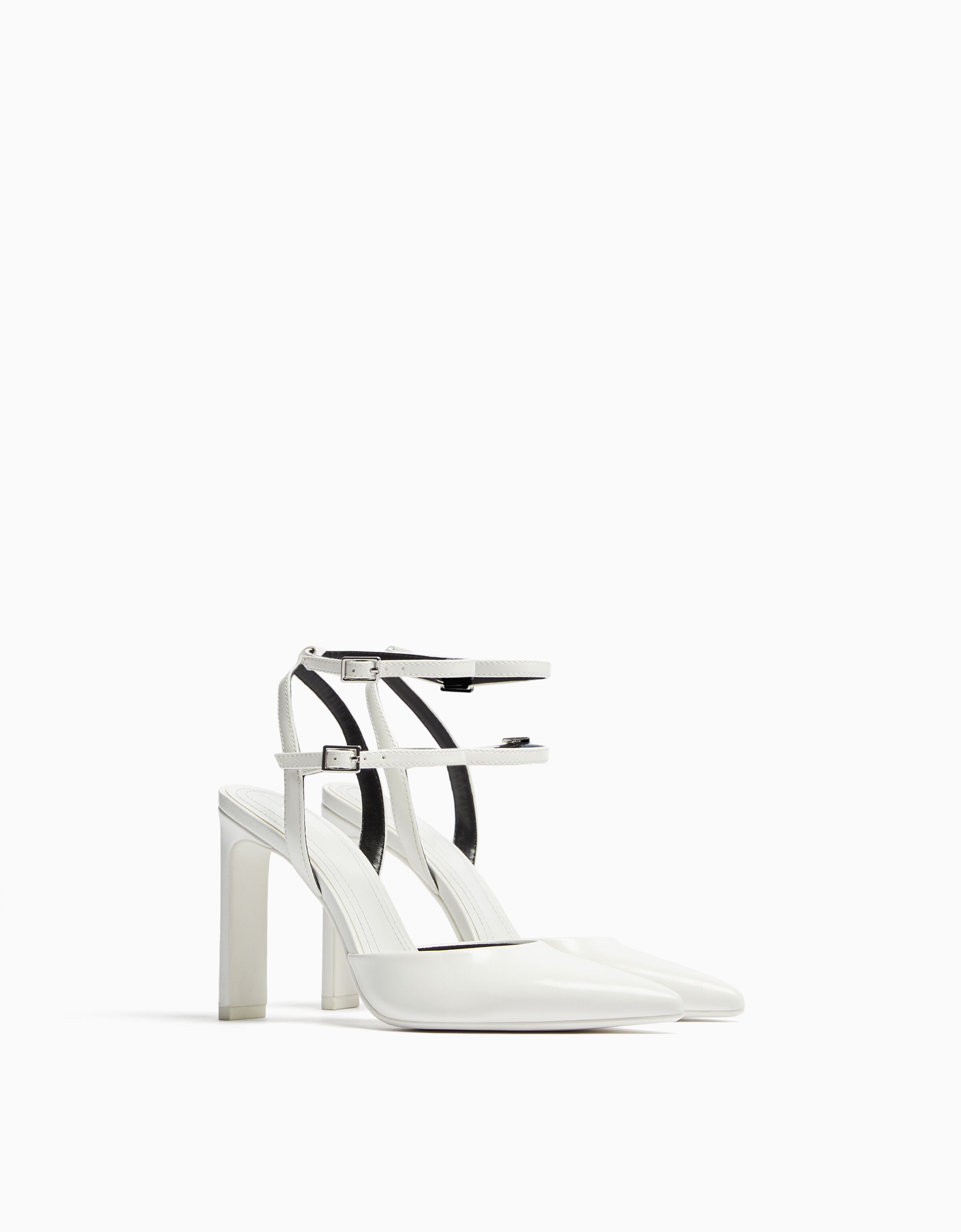 Tacones blancos bershka clearance