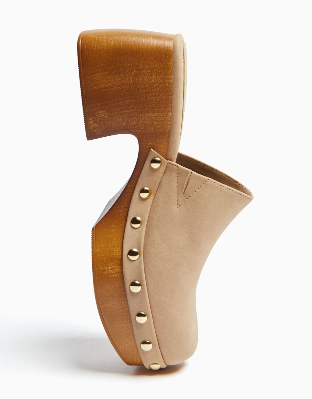 Sabots talon plateforme rivets-Sable-4