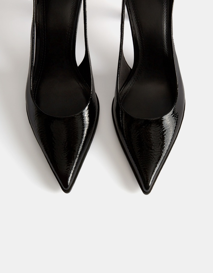 Escarpins type mules kitten heels-Noir-2
