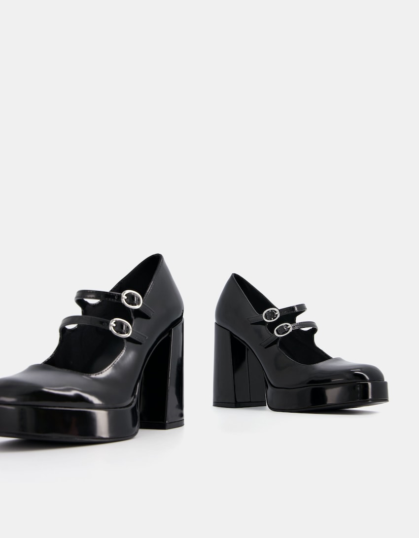 High-heel platform shoes with ankle strap - Women | Bershka
