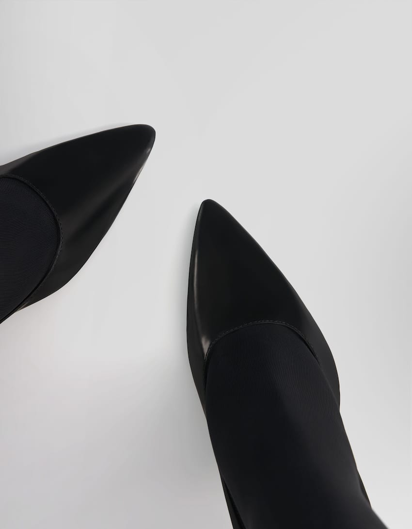 Sock-style high-heel shoes-BLACK-4