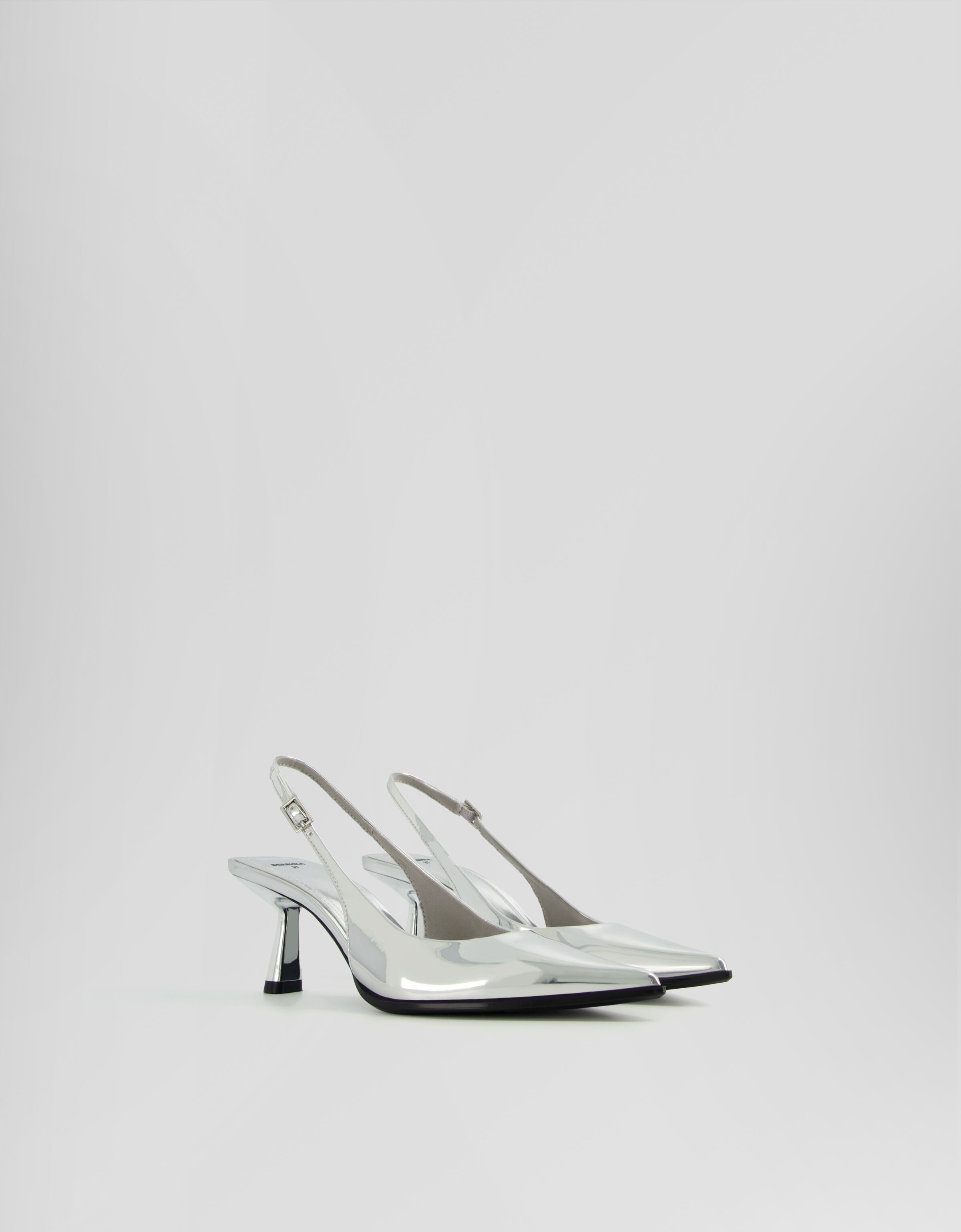 Black and 2025 silver kitten heels