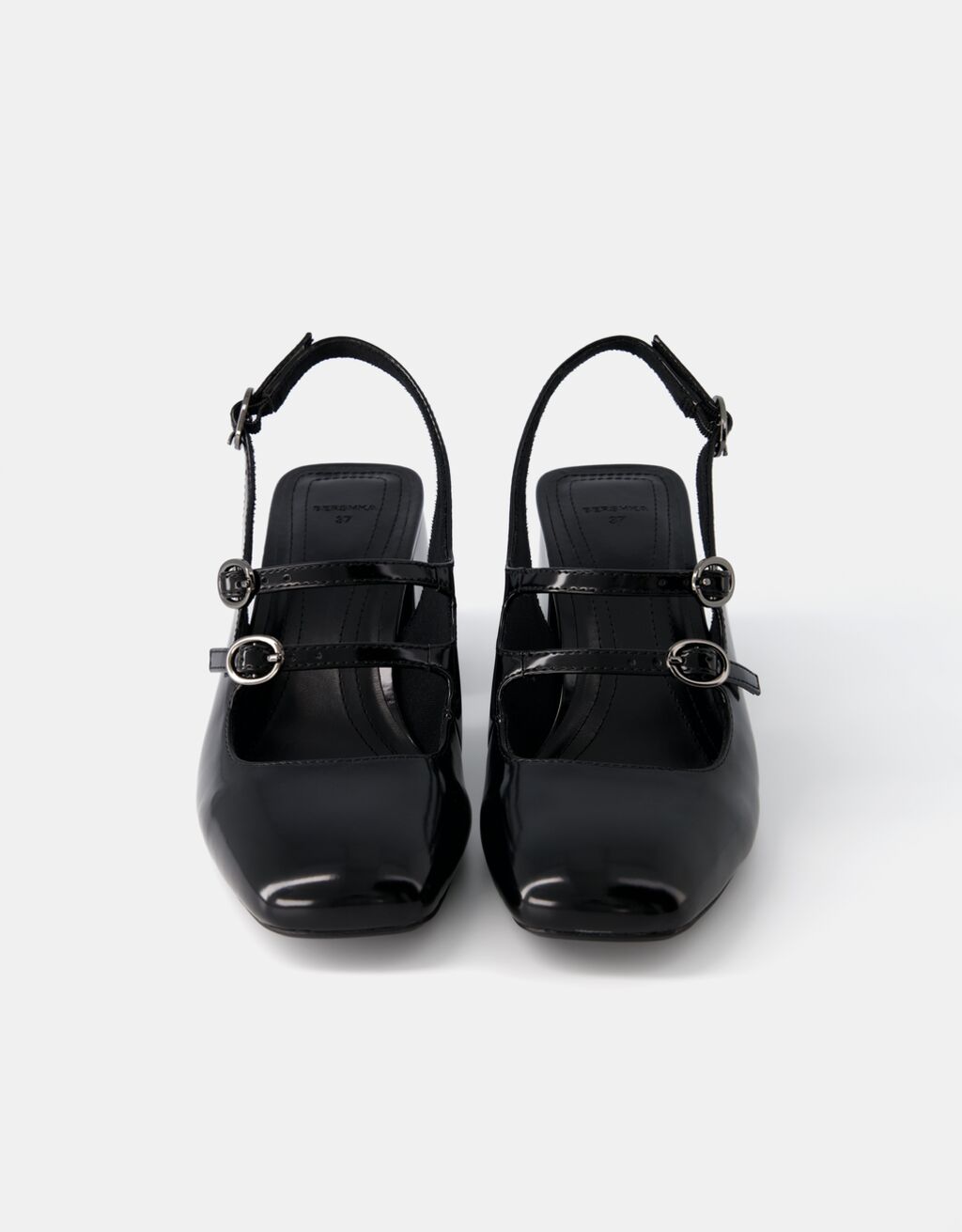 حذاء باليرينا بكعبية مفتوحة وكعب عريض-أسود-4