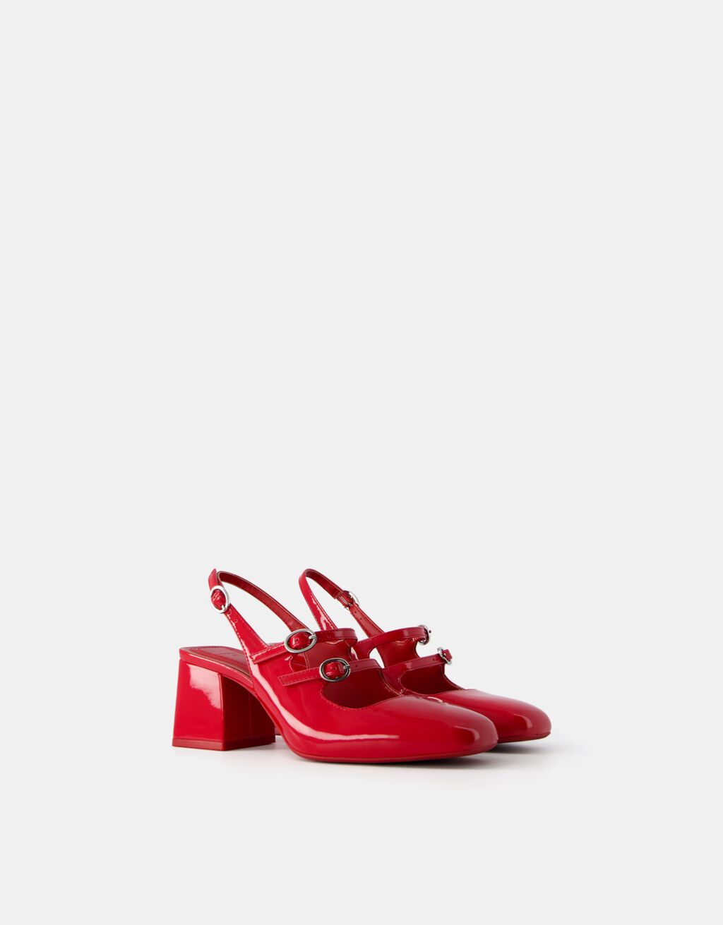 Mary Jane slingback schoen met blokhak Schoenen Dames Bershka