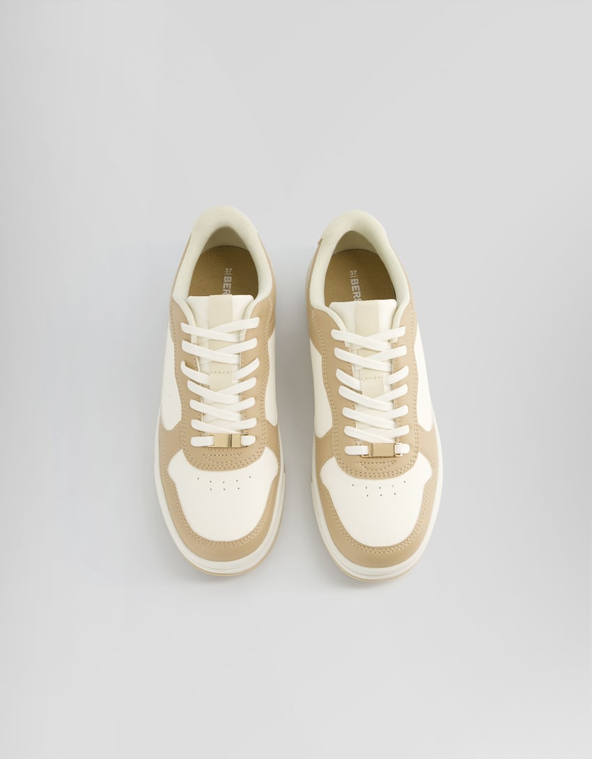 Contrast trainers-SAND-3