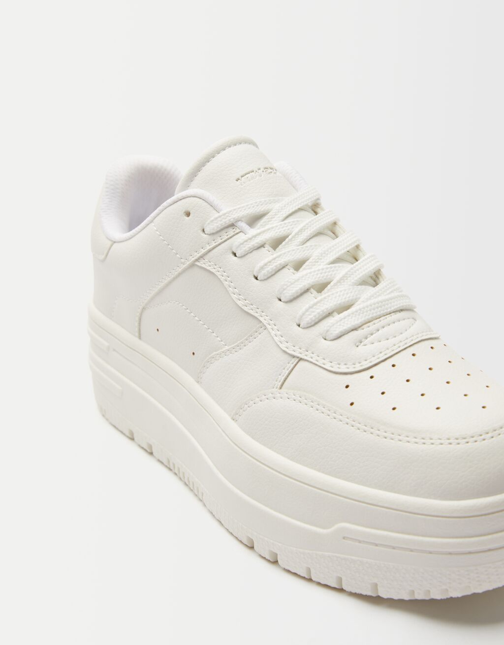 Baskets plateforme unies-Blanc-3