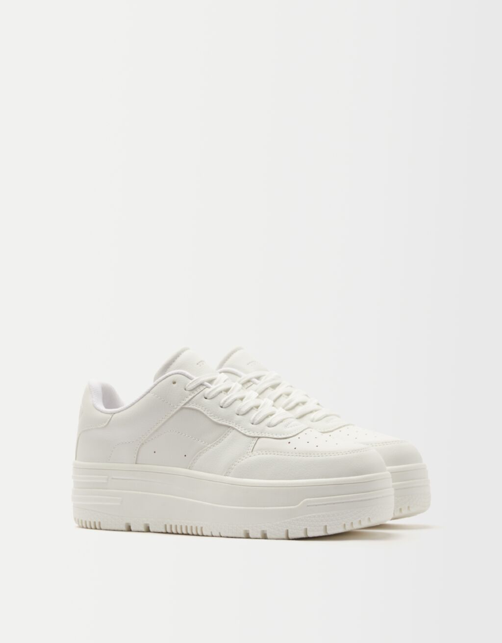 Baskets plateforme unies-Blanc-2