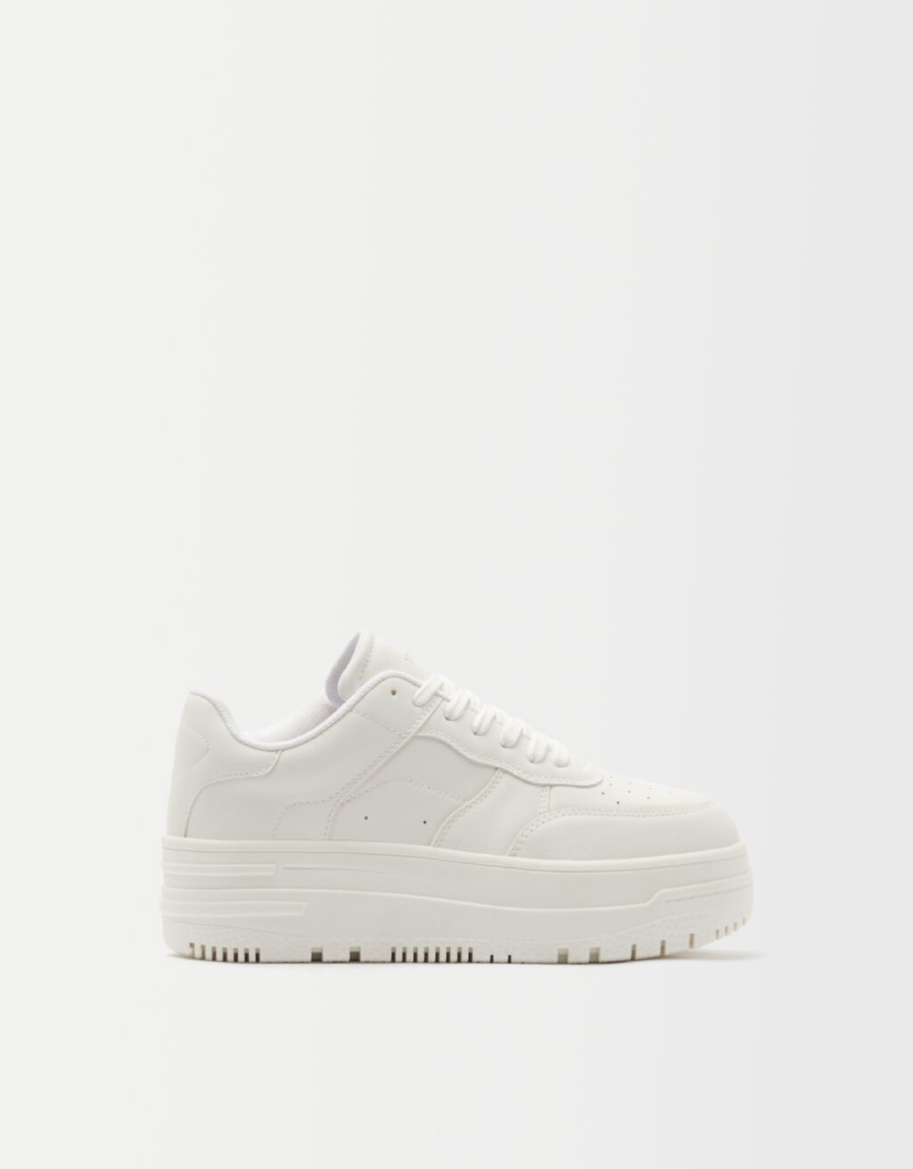 Baskets plateforme unies-Blanc-6