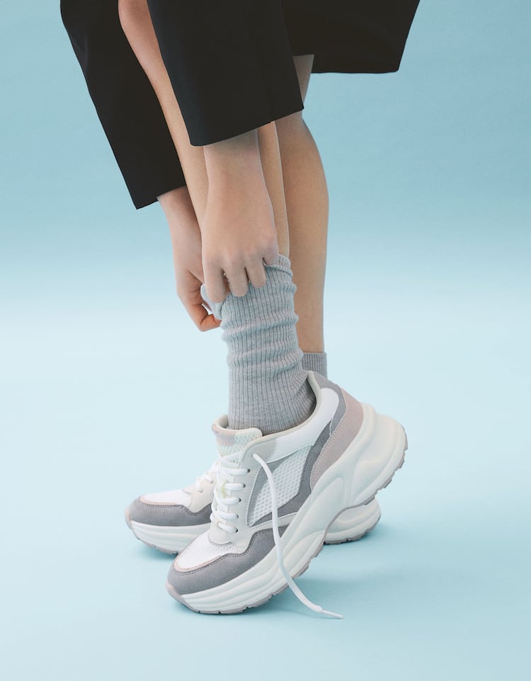 Contrast trainers with mesh detail