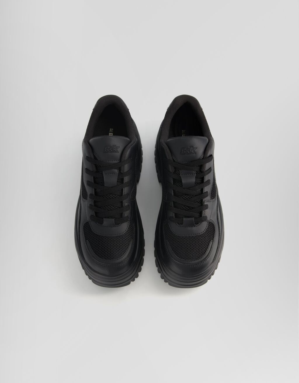 Contrast chunky sole mesh trainers-BLACK-4