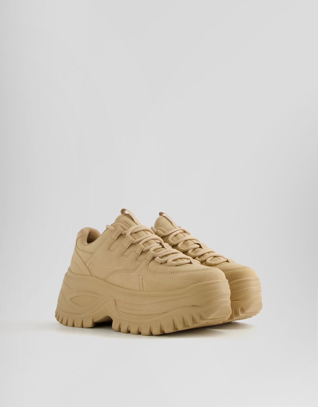 Multi-piece chunky sole trainers-CAMEL-0