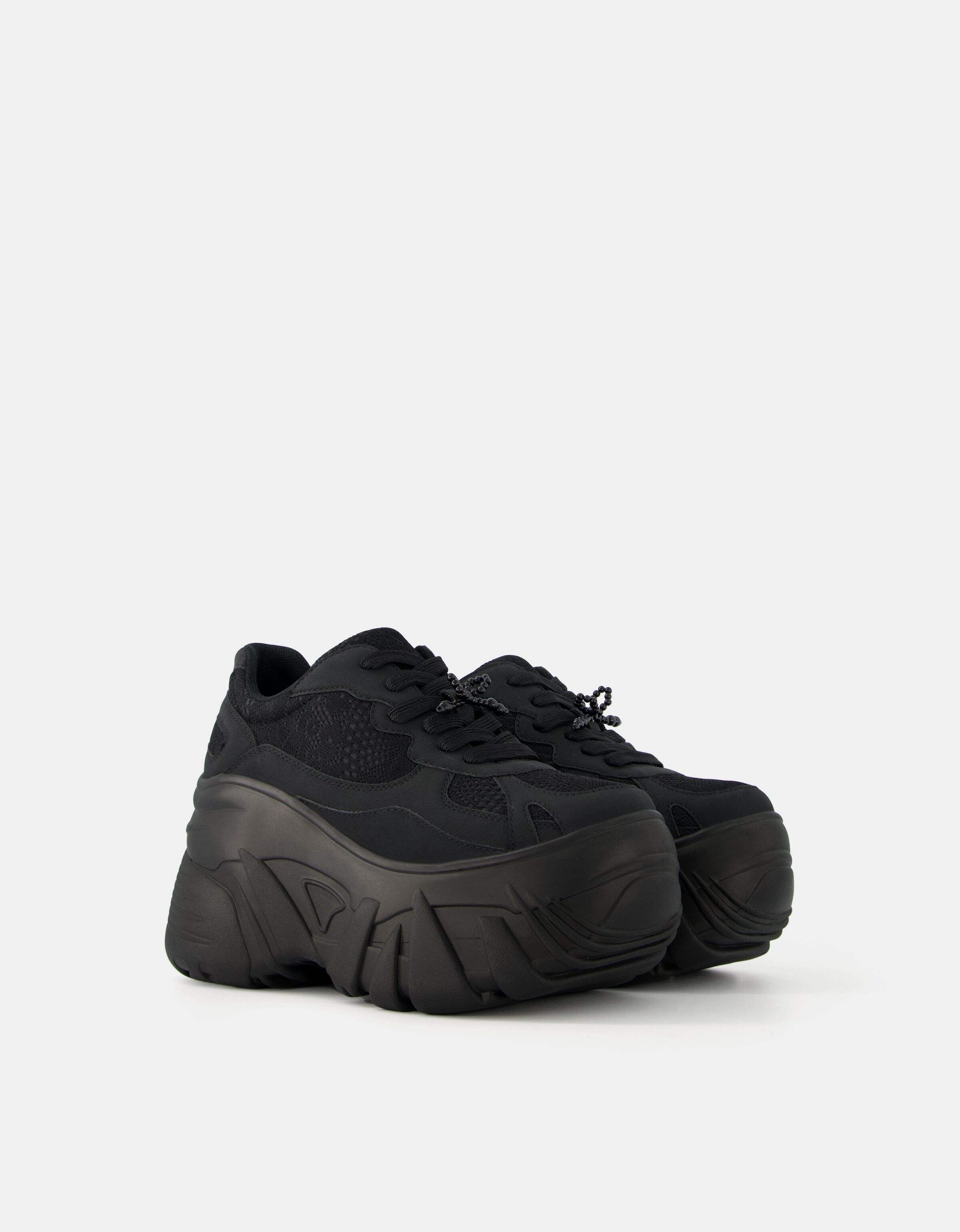 Sneakers plataforma negras clearance