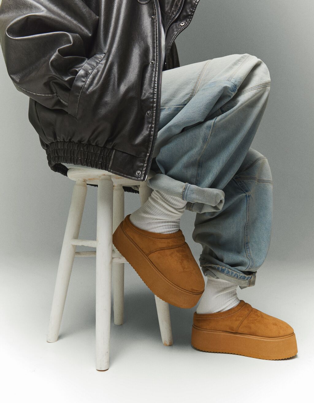 Sabots compens s doubl s fourrure synth tique Chaussures Femme