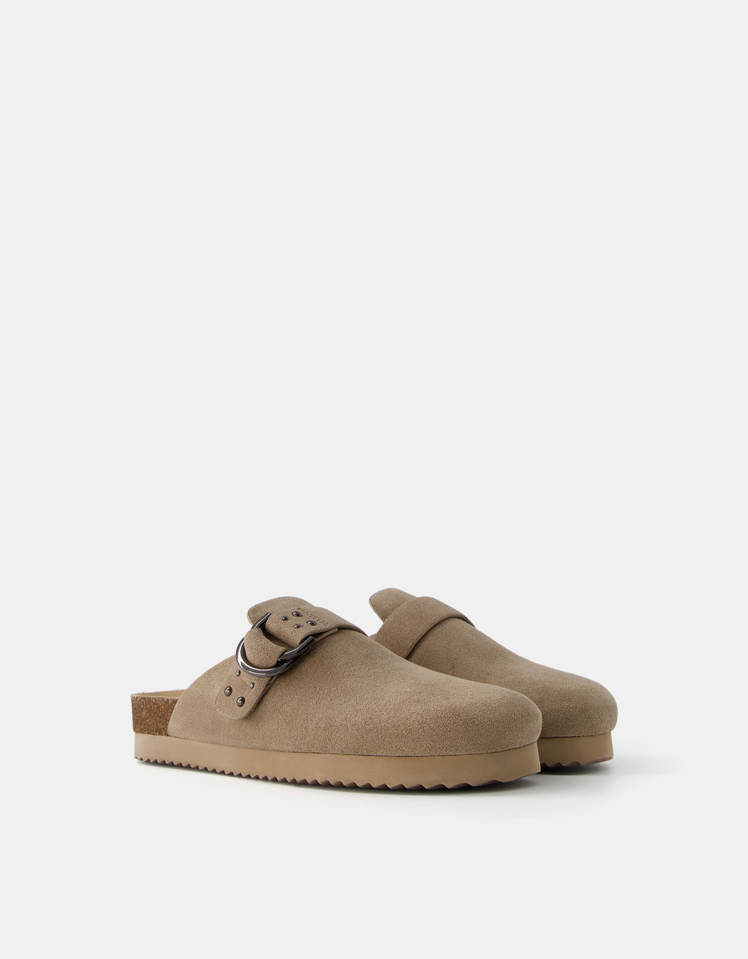 Buckled clogs with stud details Shoes Women Bershka
