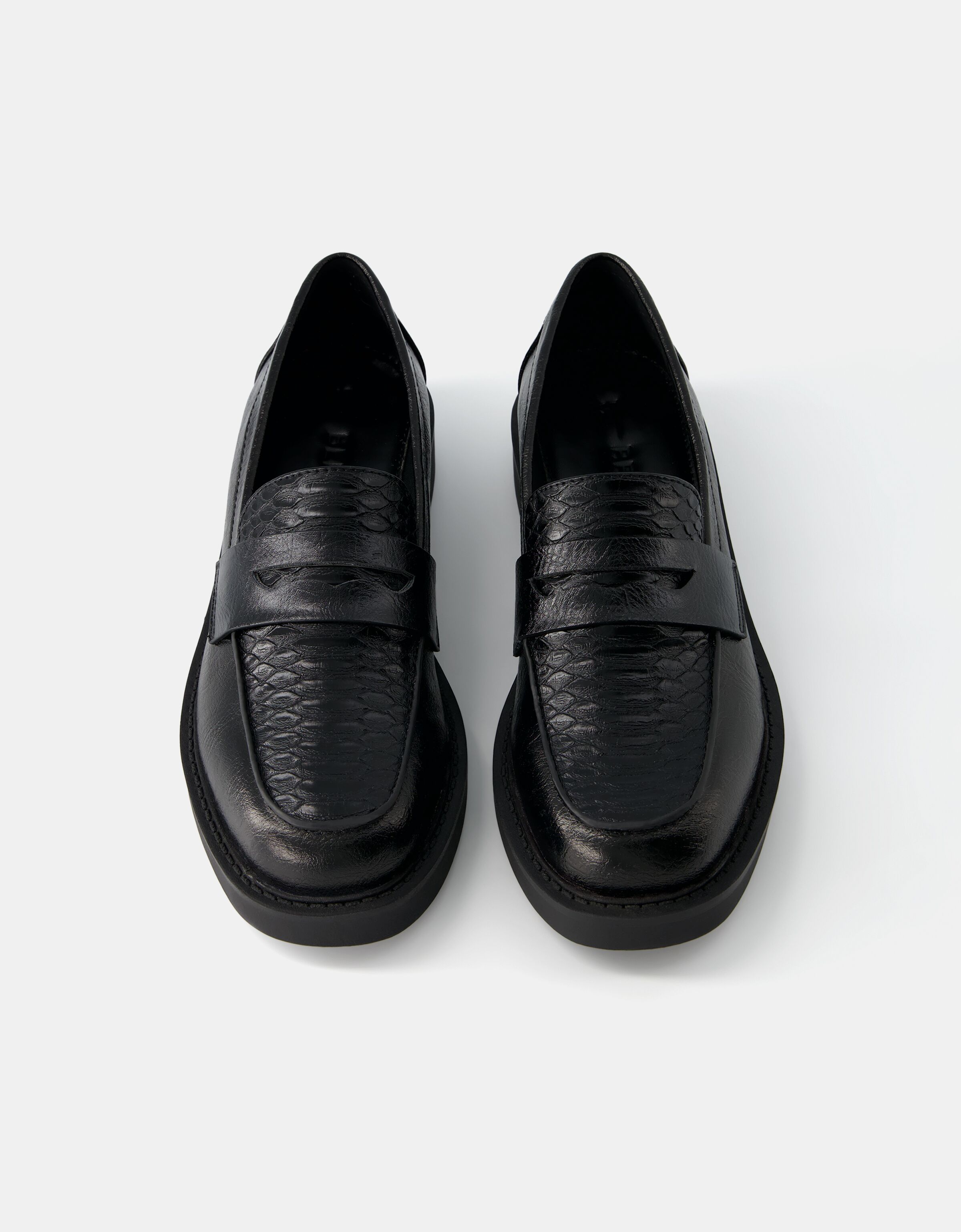 Flat black loafers Shoes BSK Teen Bershka