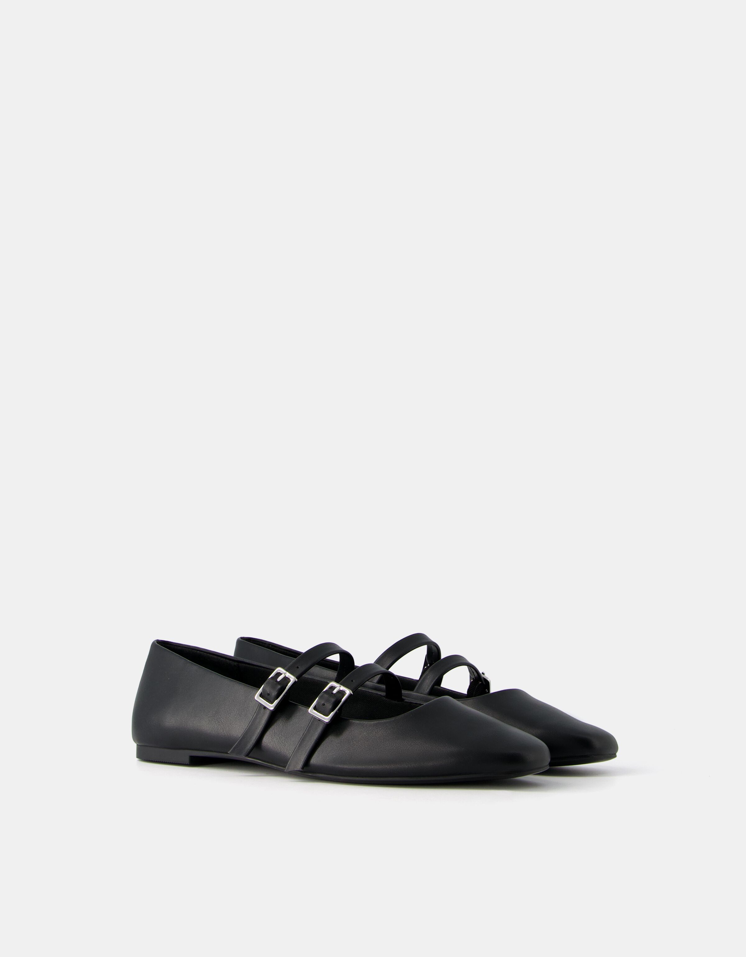 Buckled ballet flats
